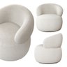 Poltrona Orgânica Atemporal Base Giratória Eloah Bouclé Italiano Off White - 2