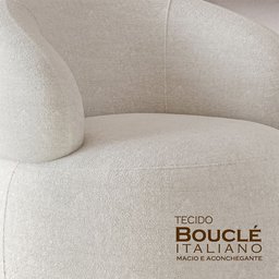 Poltrona Orgânica Atemporal Base Giratória Eloah Bouclé Italiano Off White - 6
