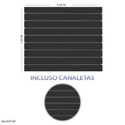 Painel Canaletado Preto - 1,22 x 1,22 + Canaletas Pretas - 1