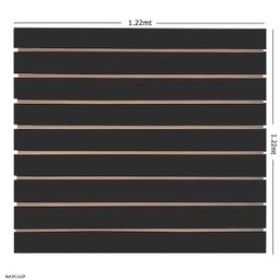 Painel Canaletado Preto - 1,22 x 1,22 + Canaletas Pretas - 2