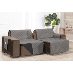 Protetor Matelado Sofá Retrátil Assento 2,40m Cinza/Preto - 1