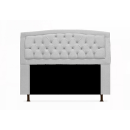 Conjunto Cabeceira Geovana e Recamier Veneza Baú Casal 140 Cm Suede Branco - Incasa Decor - 2