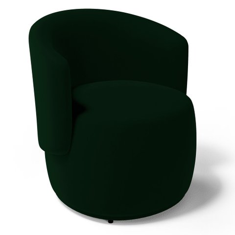 Poltrona Decorativa Aisha Orgânica Veludo Verde Escuro - Desk Design