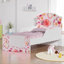 Ver imagem 1 de Cama Infantil com Colchão Rosas Simples MDF Branco Mini Cama Cambel Móveis