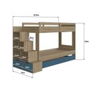 Ver imagem 2 de Treliche Infantil com Escada, Nichos e Gavetas Bi005 Infanto Aveiro Oak Azul Secreto Completa Móveis