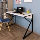 Ver imagem 2 de Mesa de Escritório Industrial 120cm Tampo em MDF Base Metal Branco - Straub Web