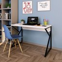 Ver imagem 1 de Mesa de Escritório Industrial 120cm Tampo em MDF Base Metal Branco - Straub Web