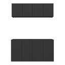 Ver imagem 5 de Kit Bar Armário Aéreo e Aparador 4 Portas Multimóveis Mp1075 Preto