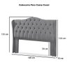 Conjunto Cabeceira Box com Recamier Divã para Cama Casal 1.40 Dubai Pávia Cinza - Lh Móveis - 7