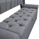 Ver imagem 2 de Conjunto Cabeceira Box com Recamier Divã para Cama Casal 1.40 Dubai Pávia Cinza - Lh Móveis