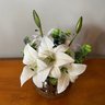Arranjo Centro de Mesa Lírio Branco Completo Artificial Pequeno - 2