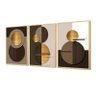 Kit 3 Quadros Decoração Ambiente Escritório Formas Geométricas - 1