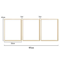 Kit 3 Quadros Decoração Ambiente Escritório Formas Geométricas - 5