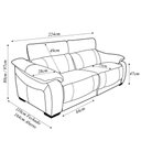 Ver imagem 2 de Sofá Elétrico Sala de Estar Reclinável Concepción U076 224cm Modulado Botão Elétrico Couro Marrom G4