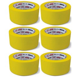 Kit 6 Fita Crepe Automotiva A128ra Amarela 48mm X 40m Adere - 1