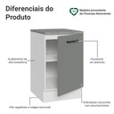 Ver imagem 3 de Balcão de Cozinha 50cm 1 Porta Branco/cinza Agata Madesa