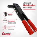 Ver imagem 3 de Alicate Rebitador Cortag 10 pol Profissional 4 Bicos