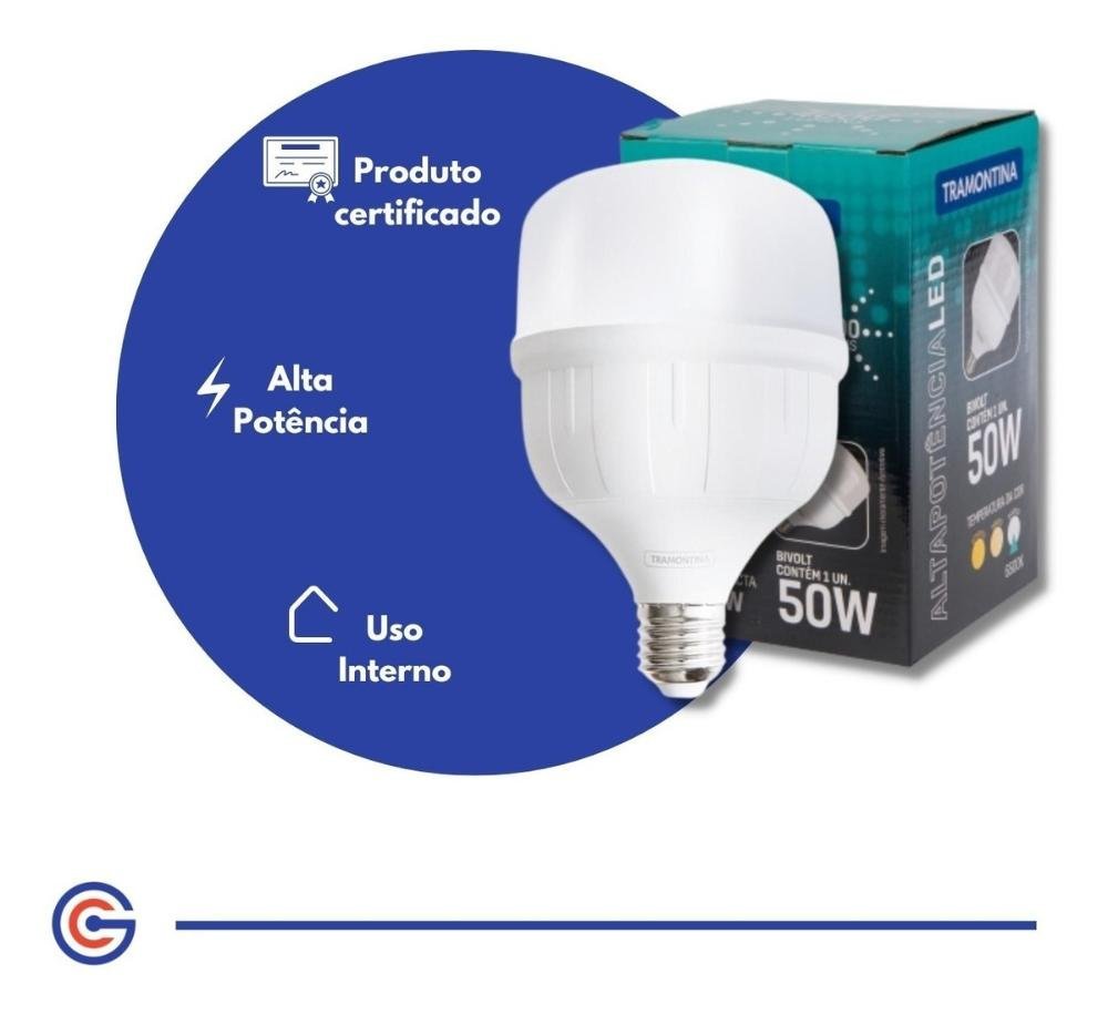 Lâmpada Led Bulbo 50W E27 6500K Bivolt Tramontina - 4