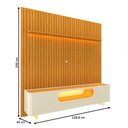 Ver imagem 3 de Rack com Painel para TV até 85 Polegadas Sole 2 Portas Ripado 100% MDF com Vidro Naturale/Off White 