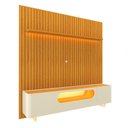 Ver imagem 2 de Rack com Painel para TV até 85 Polegadas Sole 2 Portas Ripado 100% MDF com Vidro Naturale/Off White 