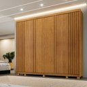 Ver imagem 3 de Guarda Roupa 6 Portas Ripadas 6 Gavetas Arezzo - Benetil Cor:cinamomo