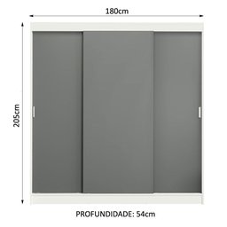 Guarda-roupa Casal Madesa Reno 3 Portas de Correr - 4