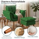 Ver imagem 4 de Kit Poltrona e Puff Alice Decorativa Confortável para Sala Recepção Manicure Quarto Tecido Suede