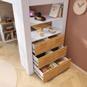 Ver mais imagens de Cama Alta Beliche Office Infantil Multifuncional com 6 Gavetas Micenas Yescasa Branco/Freijó