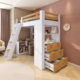 Cama Office Infantil Multifuncional com 6 Gavetas e Escrivaninha Micenas Yescasa - 6