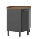 Ver imagem 1 de Balcão de Aço de Canto com Tampo 1 Porta Grafite Bertolini