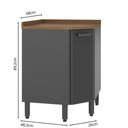 Ver imagem 2 de Balcão de Aço de Canto com Tampo 1 Porta Grafite Bertolini