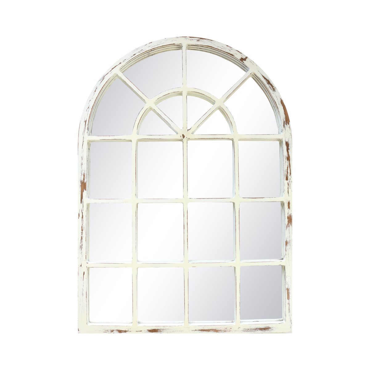 Espelho Emoldurado Vitral Patina Branca 83x64cm Capela - 1