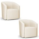 Ver imagem 2 de Poltrona Decorativa Base Giratória Kit 2 Stella Max Linho D03 - D’Rossi