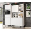 Ver imagem 1 de Cozinha Compacta Kit Isabel 5 Portas 1 Gaveta e Nicho P/ Microonda - Branco Ajl