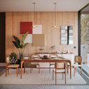 Ver imagem 2 de Mesa de Jantar Portugal em Madeira Maciça e MDF L 180 X P 90 X Alt 77 Natural Marrom