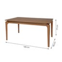 Ver imagem 3 de Mesa de Jantar Portugal em Madeira Maciça e MDF L 180 X P 90 X Alt 77 Natural Marrom