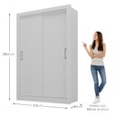 Ver imagem 4 de Guarda Roupa Solteiro 2 Portas Liz Yescasa Branco