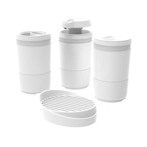 Kit Banheiro Code Crippa com 4 Peças (porta Escova, Porta Sabonete Líquido, Porta Algodão e