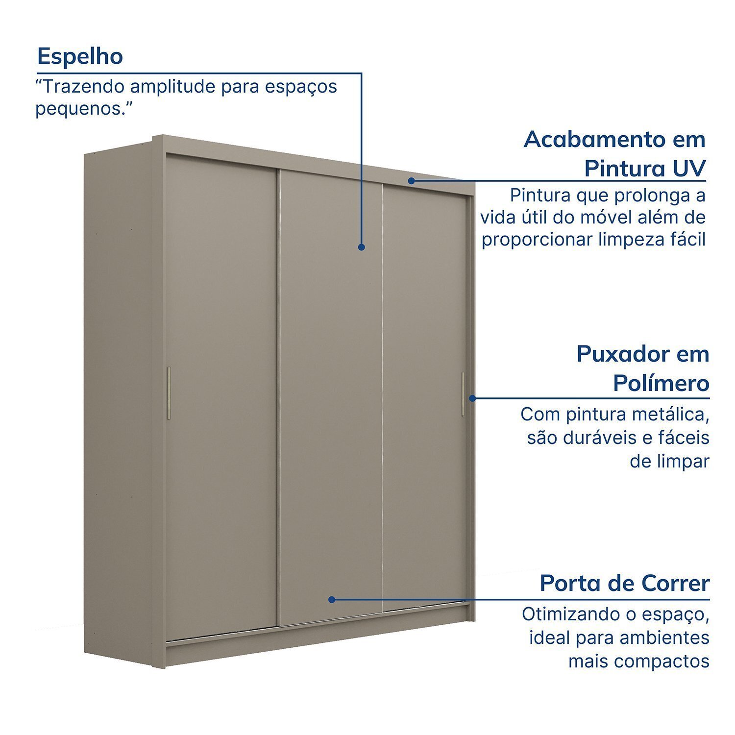 Guarda-roupa Casal 3 Portas de Correr Muriqui Maxx Cabecasa Madeiramadeira - 2