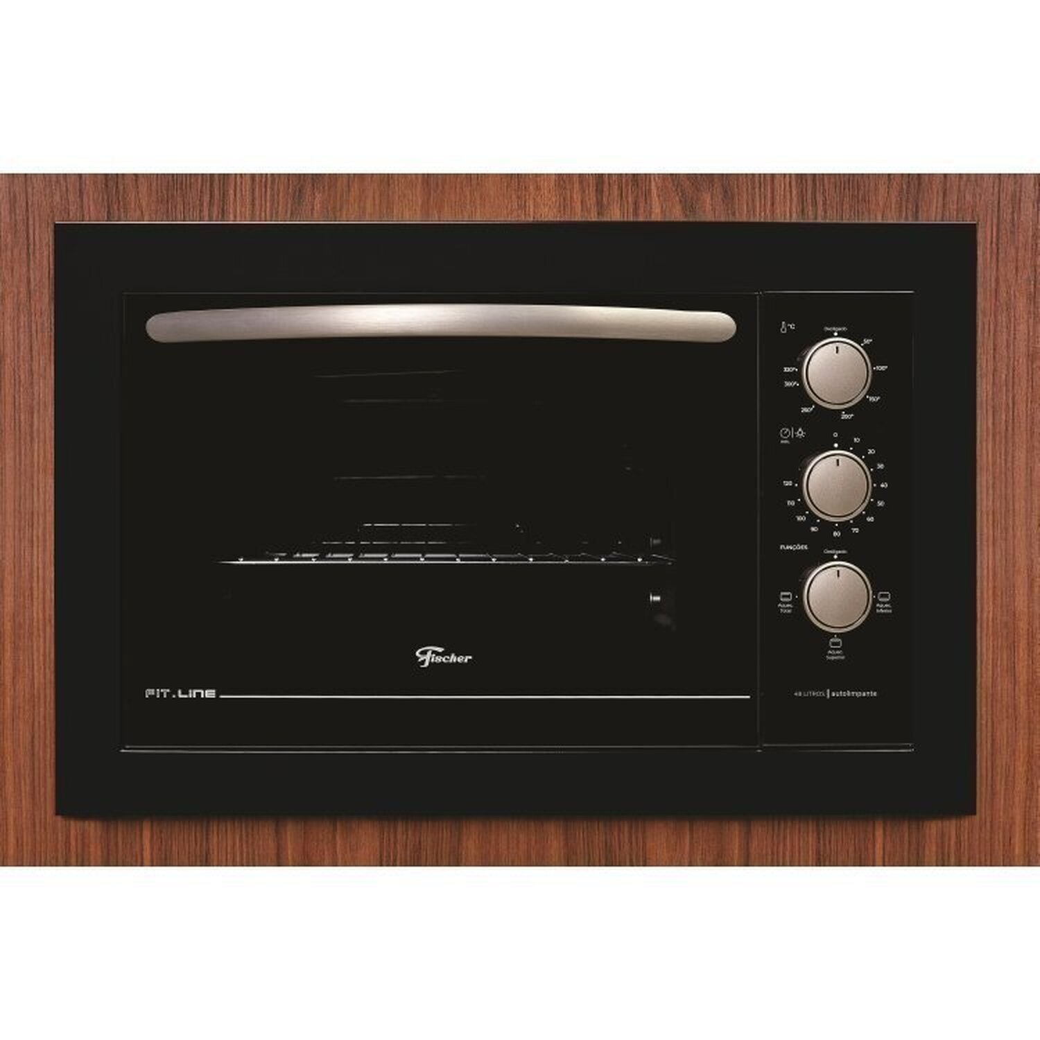 Conjunto de Embutir Forno Elétrico 48L e Micro-ondas 25L Fit Line Preto 127v Fischer - 3