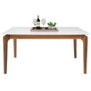 Ver imagem 3 de Mesa de Jantar 6 Lugares Rertangular Tampo em Madeira Maciça Portugal Marrom/Branco