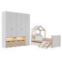 Ver imagem 2 de Guarda-Roupa Modulado Wave e Bicama New Garden Casatema MadeiraOriginals Branco/Marrom