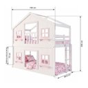 Ver imagem 5 de Beliche Montessoriano Casinha Dos Sonhos Madeira Maciça Branco Rosa Solteiro Megamobília