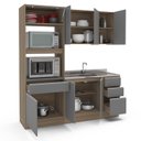 Ver imagem 6 de Cozinha Compacta 3 Peças Torre Quente para Fornos Aéreo 3 Portas e Balcão 2 Portas 3 Gavetas