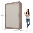 Ver imagem 4 de Guarda Roupa Solteiro 2 Portas Liz Yescasa Off White/Castanho