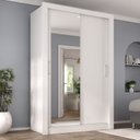 Ver imagem 1 de Guarda Roupa Solteiro 2 Portas - com Espelho Liz Yescasa Branco