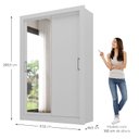 Ver imagem 4 de Guarda Roupa Solteiro 2 Portas - com Espelho Liz Yescasa Branco