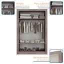 Ver imagem 5 de Guarda Roupa Solteiro 2 Portas - com Espelho Liz Yescasa Off White/Castanho
