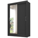 Ver imagem 3 de Guarda Roupa Solteiro 2 Portas - com Espelho Liz Yescasa Preto