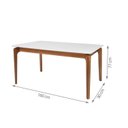 Ver imagem 3 de Mesa de Jantar 4 Lugares Retangular Tampo Madeiramaciça/MDF Portugal Marrom/Off White